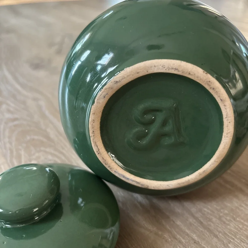 Hall China Rich Green Tea Jar Vintage Retro Cottage Core Kitchen